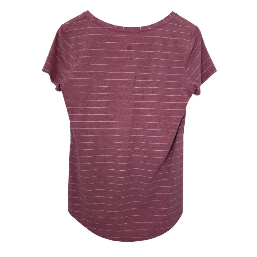 Lululemon Love V-Neck Curved Hem Athleisure Pima Cotton Short Sleeve Tee Shirt 6 - Picture 2 of 9